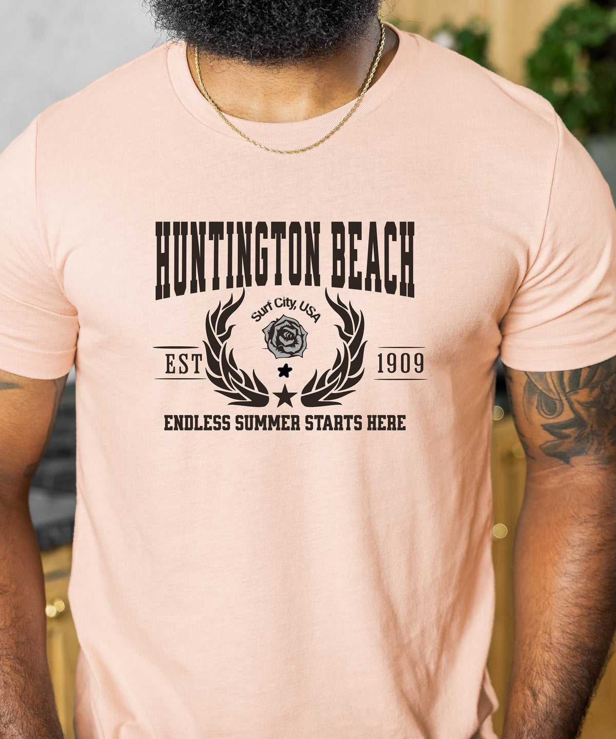 Huntington Beach California T-Shirt - Endless Summer Starts Here - Coastal City Pride Apparel