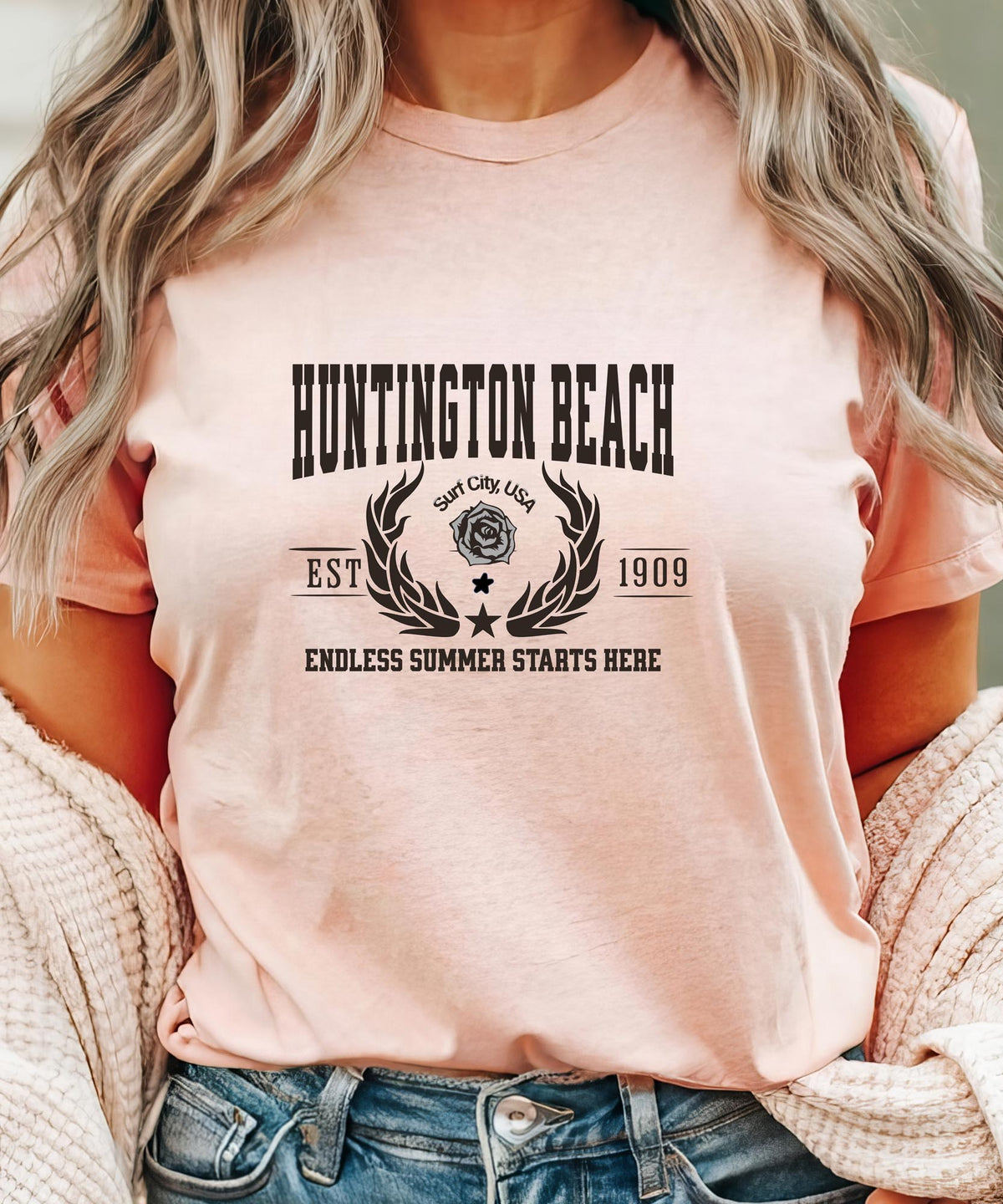 Huntington Beach California T-Shirt - Endless Summer Starts Here - Coastal City Pride Apparel