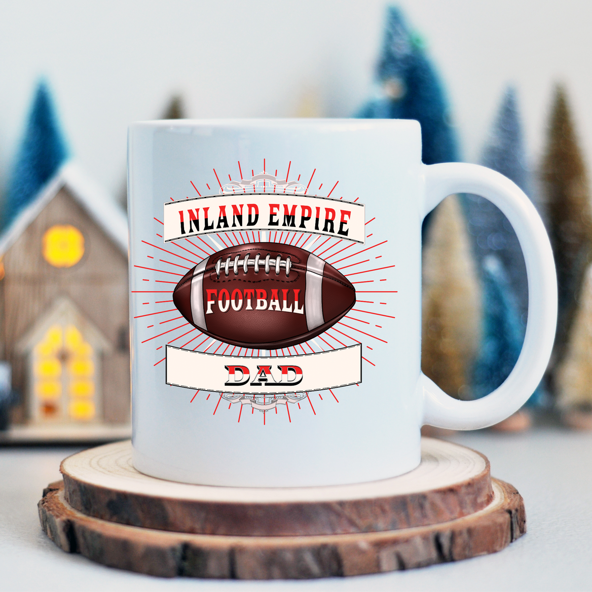 NEW EDGE 11 AND 15 OZ &quot;INLAND EMPIRE&quot; FOOTBALL DAD CERAMIC MUGS