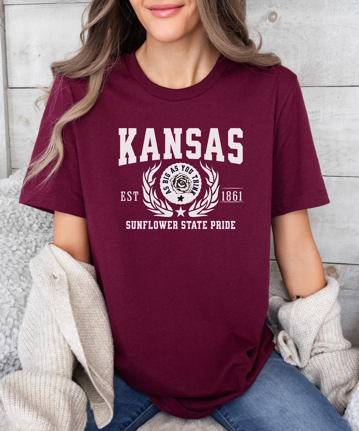 Kansas State - &quot;Sunflower State Pride&quot; Slogan T-Shirt for Nature Lovers &amp; Proud Kansans