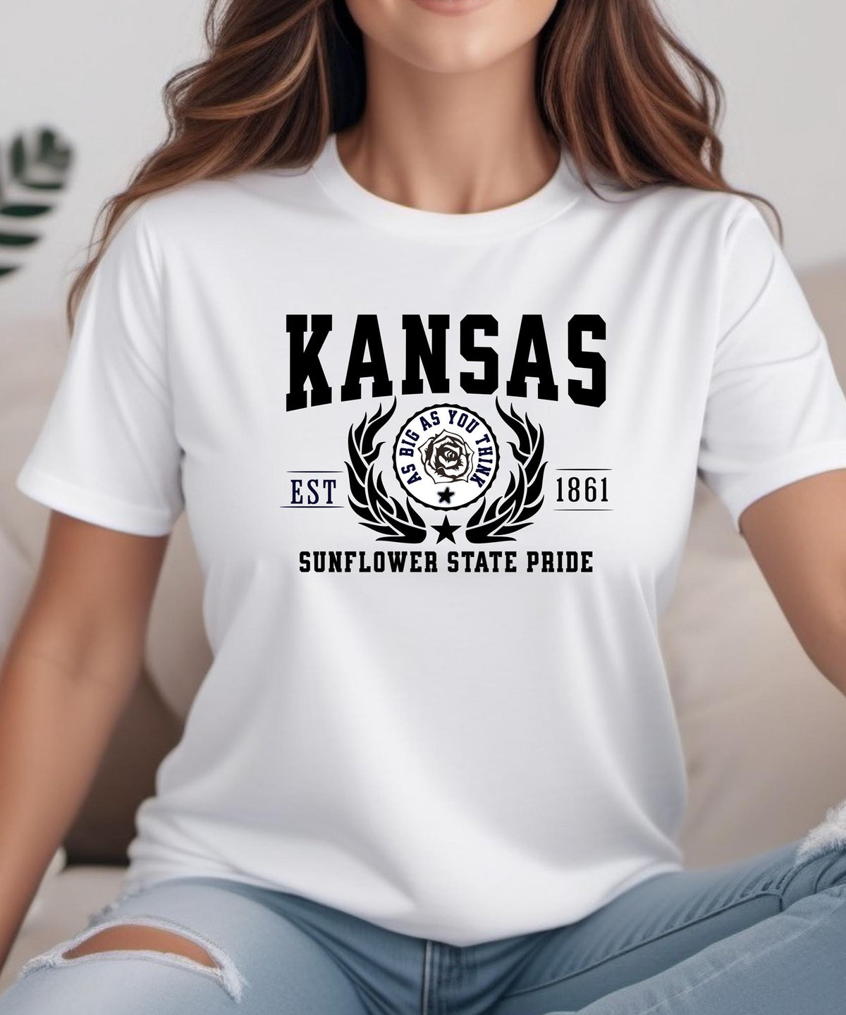 Kansas State - &quot;Sunflower State Pride&quot; Slogan T-Shirt for Nature Lovers &amp; Proud Kansans