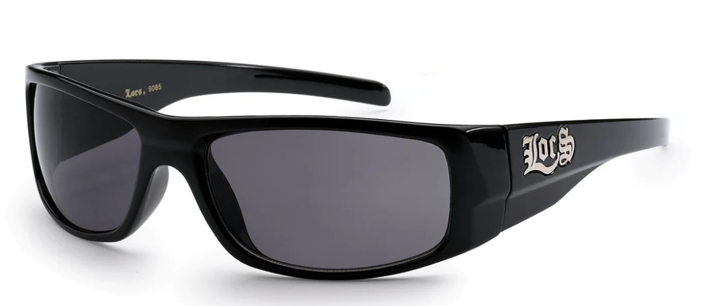 LOCS 8LOC9085-BK POLISHED BLACK MEN&#39;S SUNGLASSES