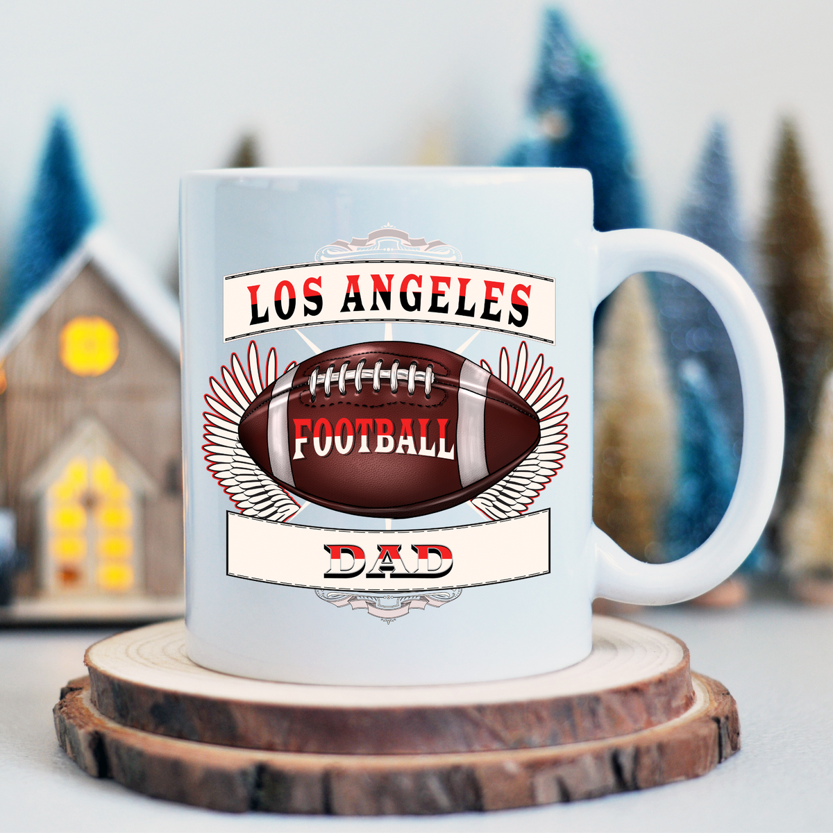 NEW EDGE 11 AND 15 OZ &quot;LOS ANGELES&quot; CITY FOOTBALL DAD CERAMIC MUGS - PERSONALIZATION AVAILABLE!