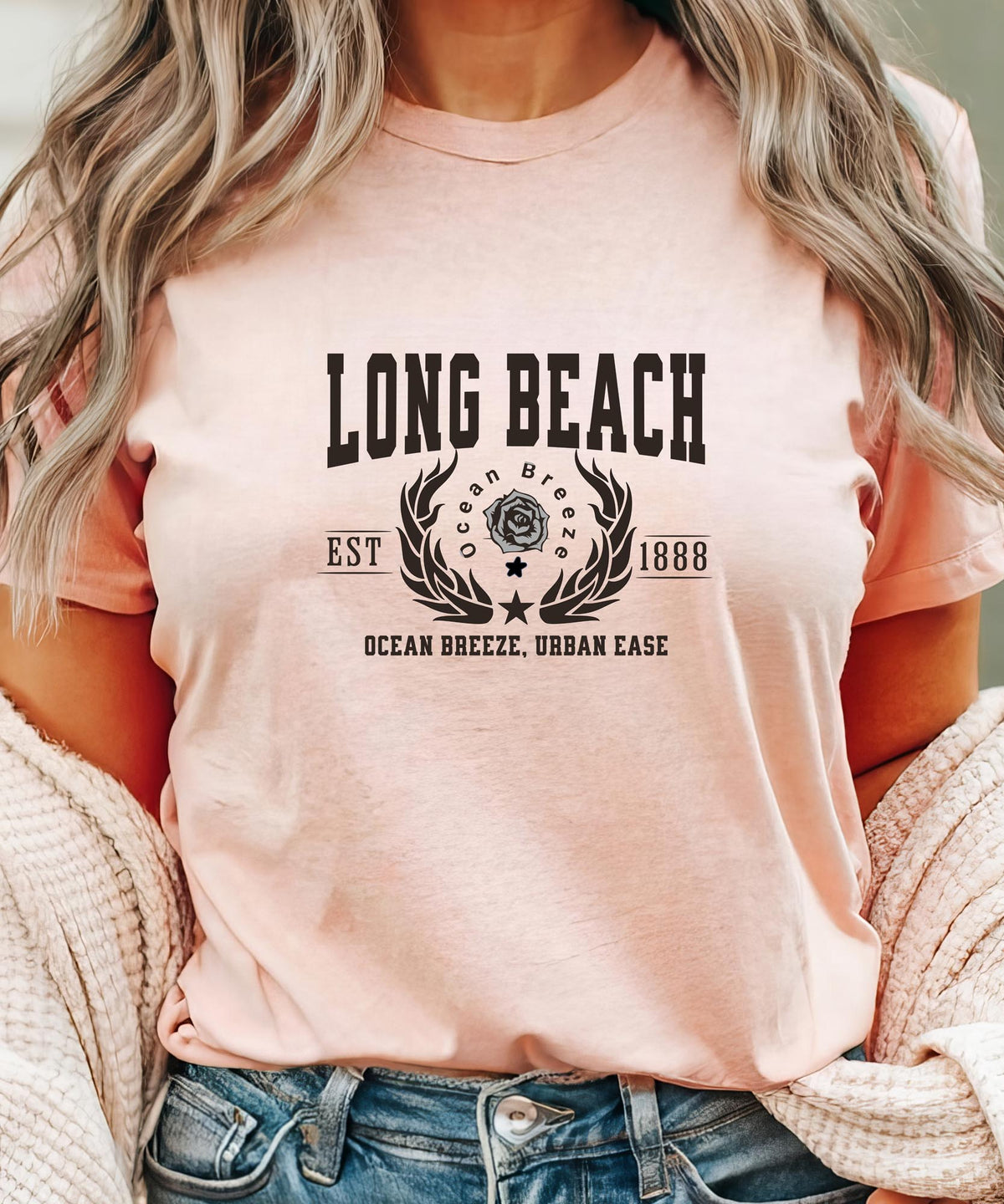 Long Beach California T-Shirt - Ocean Breeze, Urban Ease - Coastal City Pride Apparel