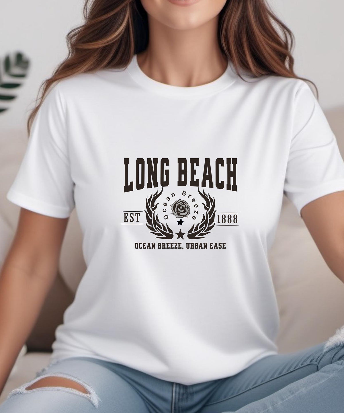 Long Beach California T-Shirt - Ocean Breeze, Urban Ease - Coastal City Pride Apparel