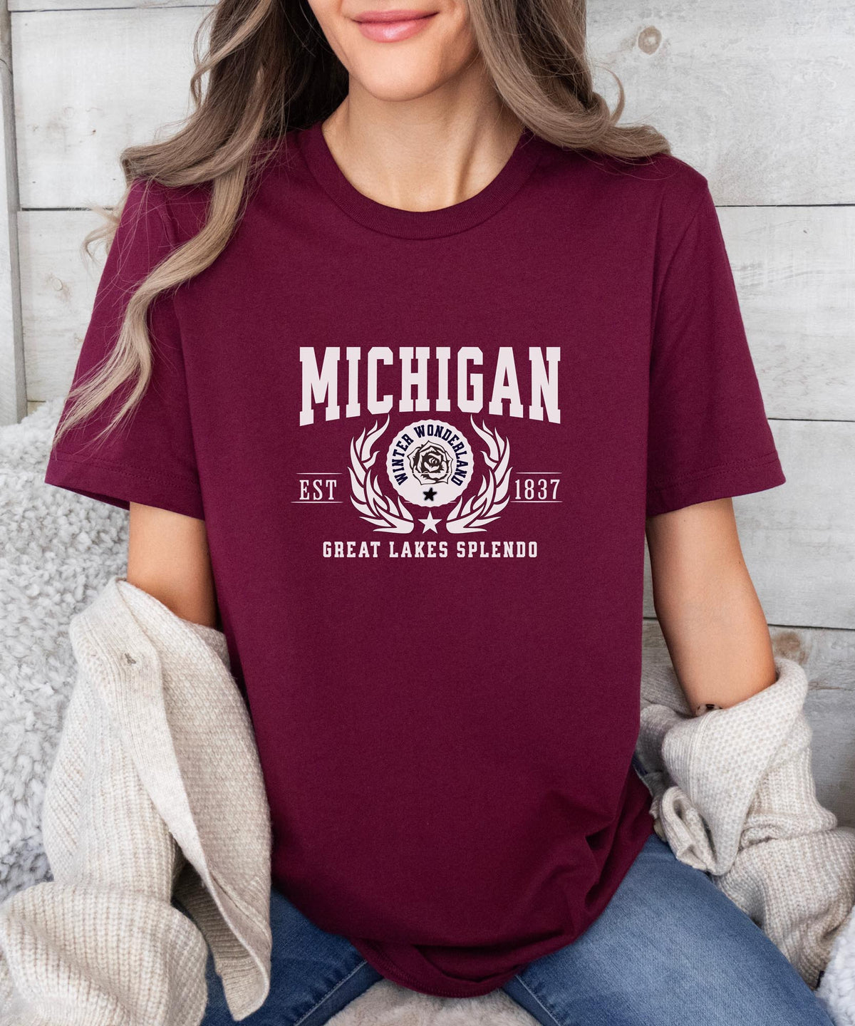 Michigan State - &quot;Great Lakes Splendor&quot; Slogan T-Shirt for Lake Lovers &amp; Proud Michiganders