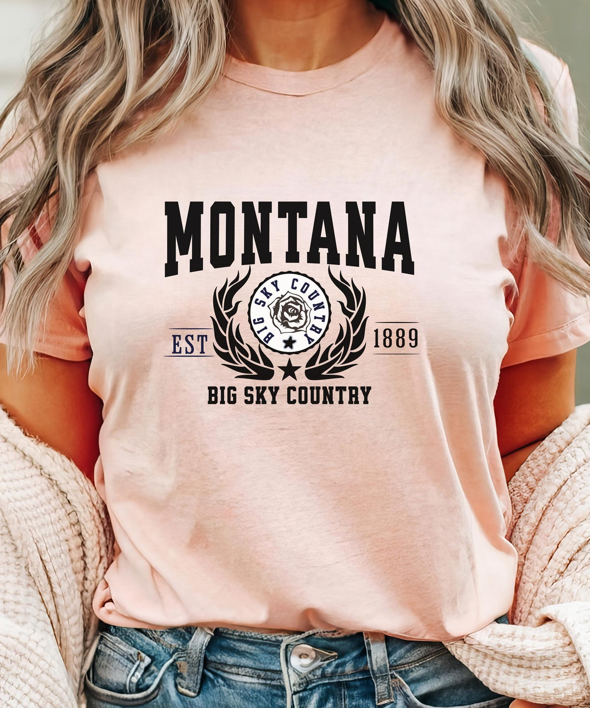 Montana State T-Shirt – &quot;Big Sky Country&quot; Slogan Tee, Montana Pride Apparel, Perfect for Lovers of Wide Open Spaces and Montana Lifestyle