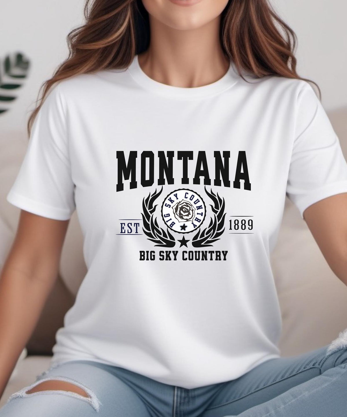 Montana State T-Shirt – &quot;Big Sky Country&quot; Slogan Tee, Montana Pride Apparel, Perfect for Lovers of Wide Open Spaces and Montana Lifestyle