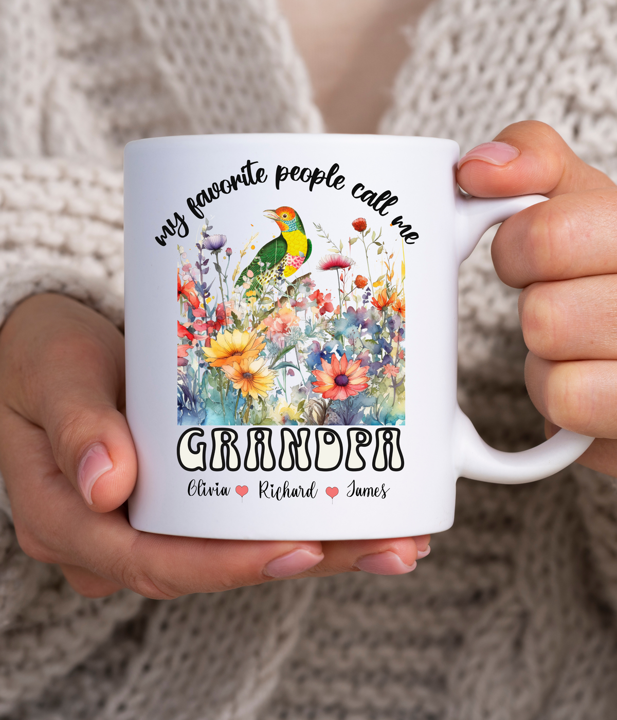 GRANDKIDS GALORE: PERSONALIZED WILDFLOWER MUG