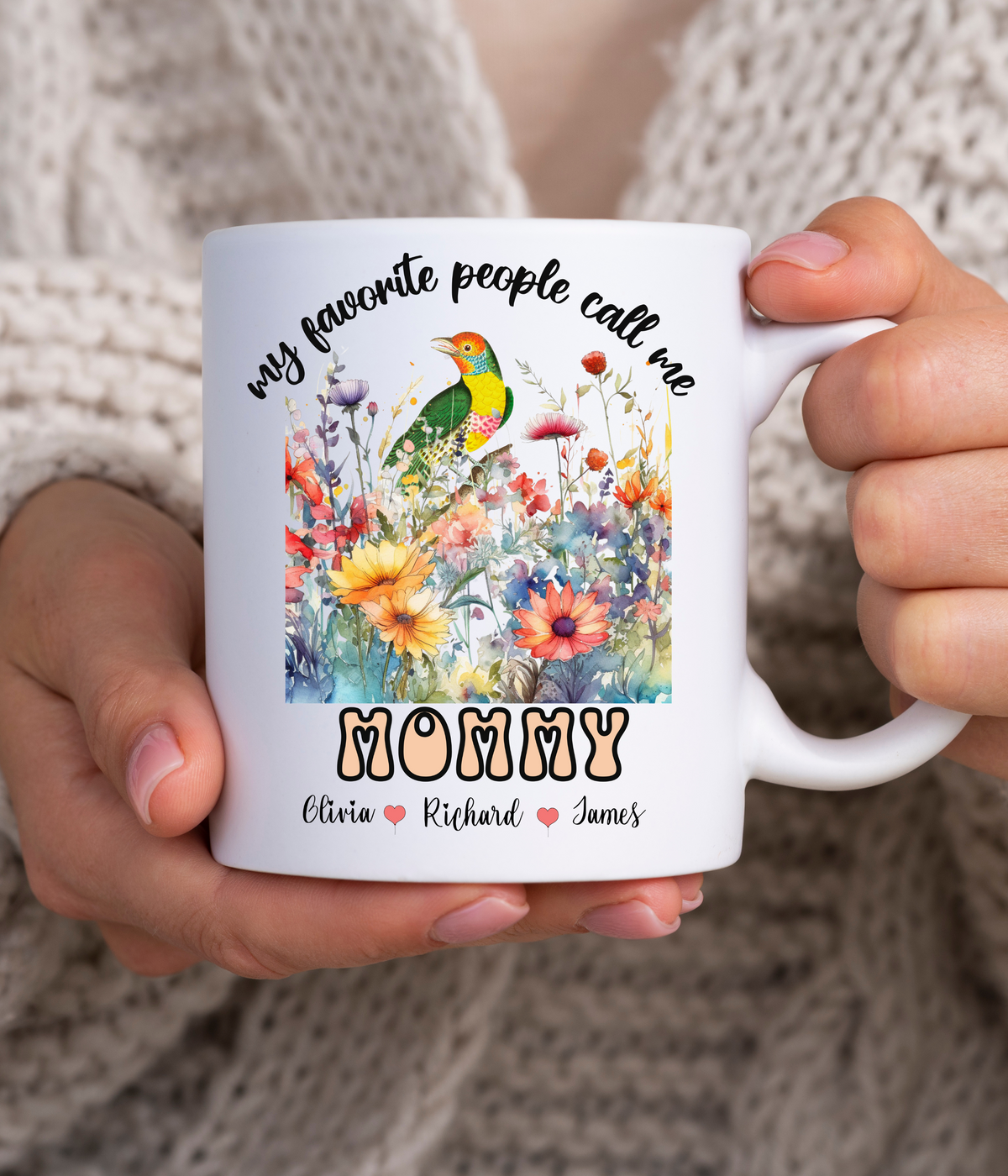 MOMMY&#39;S WILDFLOWER HAVEN PERSONALIZED MUG