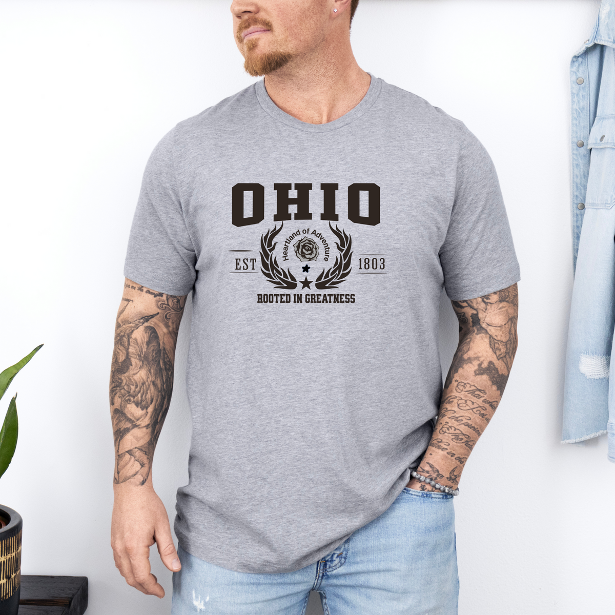 Ohio State &quot;Rooted in Greatness&quot; Unisex T-Shirt – Perfect Gift for Ohio Lovers, Buckeye State Pride Tee