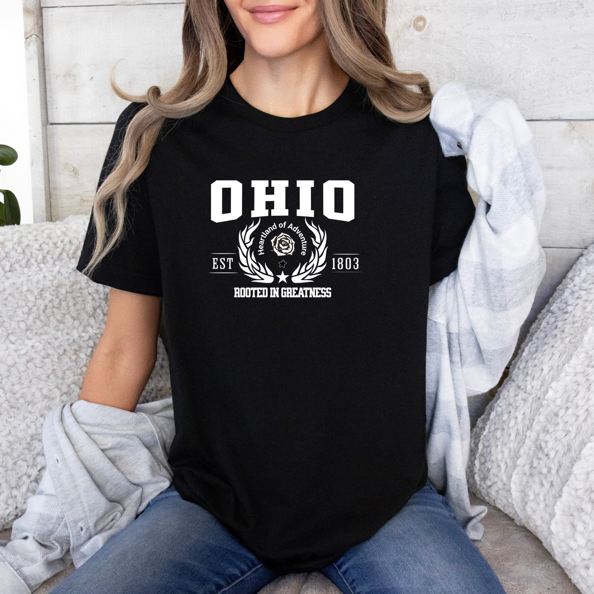 Ohio State &quot;Rooted in Greatness&quot; Unisex T-Shirt – Perfect Gift for Ohio Lovers, Buckeye State Pride Tee