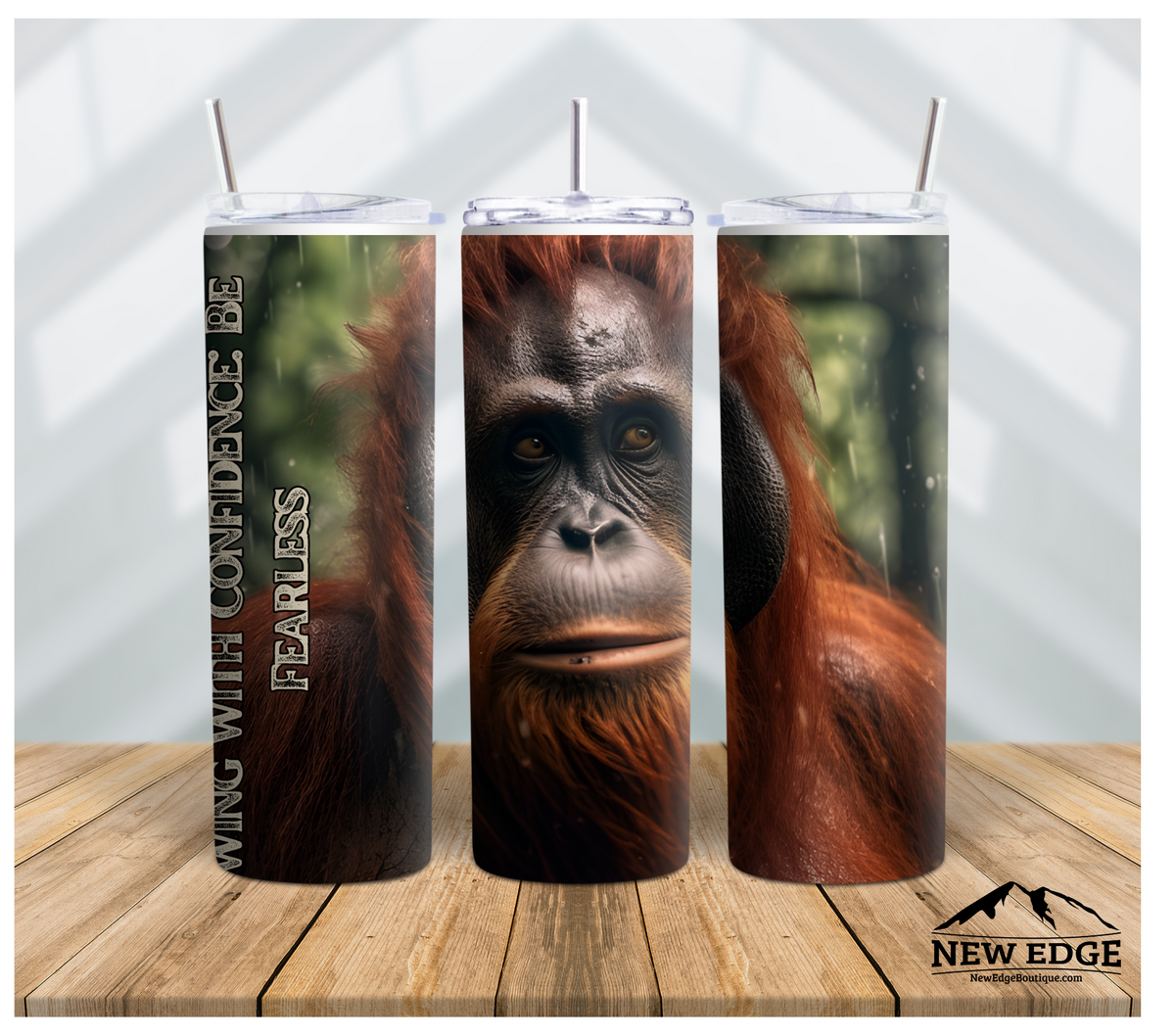 ORANGUTAN 3D 20 OZ SUBLIMATION TUMBLER: SWING WITH CONFIDENCE, BE FEARLESS!