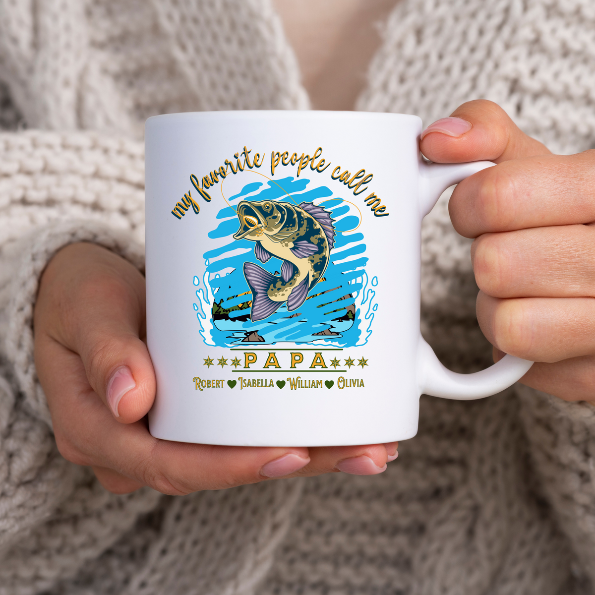 PAPA&#39;S FISHING HAVEN PERSONALIZED MUG