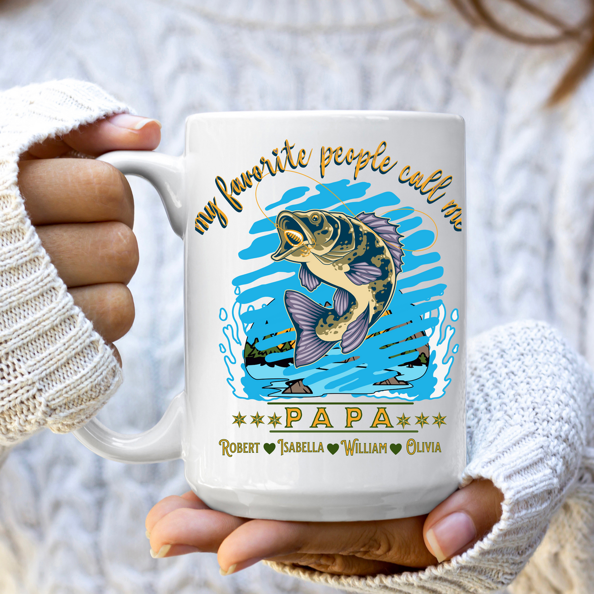 PAPA&#39;S FISHING HAVEN PERSONALIZED MUG