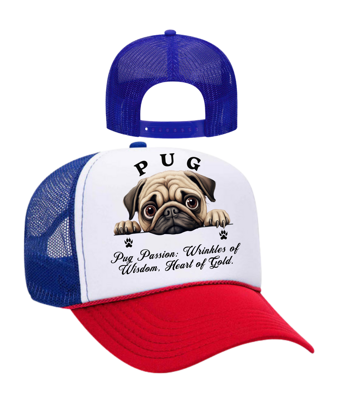 Pug Unisex Dog Lover Hat - Dog Mom, Dog Dad, Puppy Love, Funny Pet Lover Gift