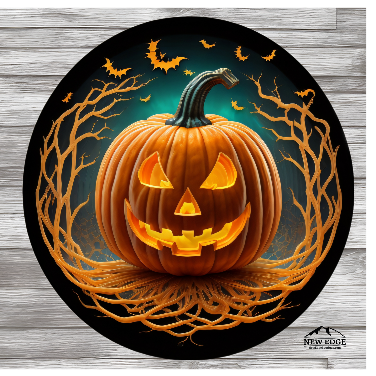 NEW EDGE 10-INCH ROUND 3D COLORFUL PUMPKIN WIND SPINNER