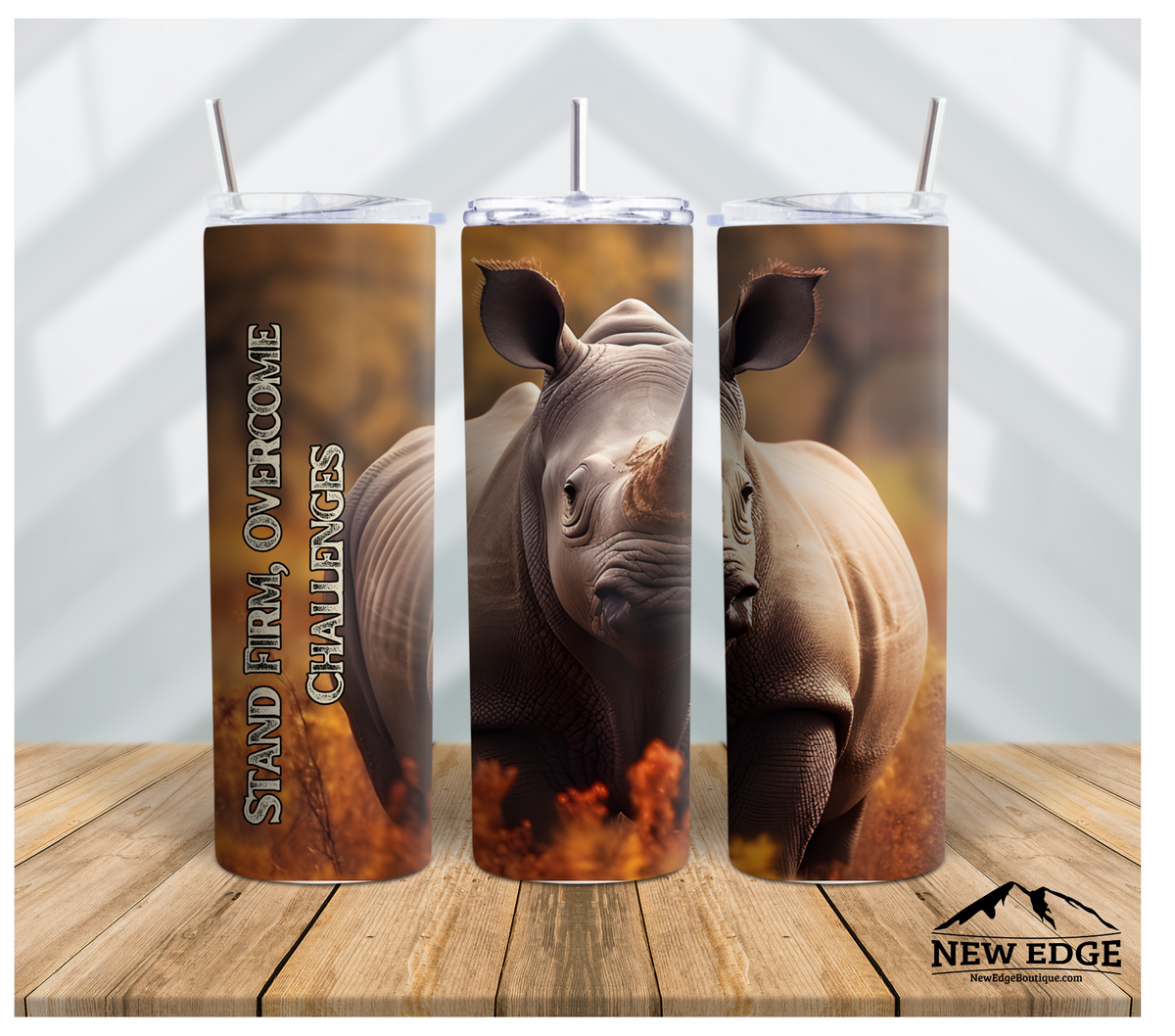 RHINO 3D 20 OZ SUBLIMATION TUMBLER: STAND FIRM, OVERCOME CHALLENGES