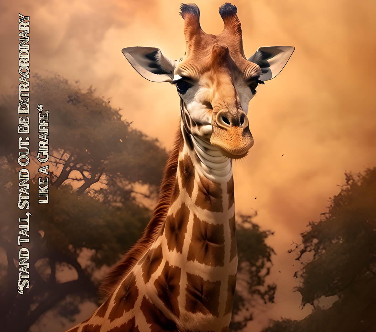 GIRAFFE 3D 20 OZ SUBLIMATION TUMBLER: STAND TALL, STAND OUT, BE EXTRAORDINARY!