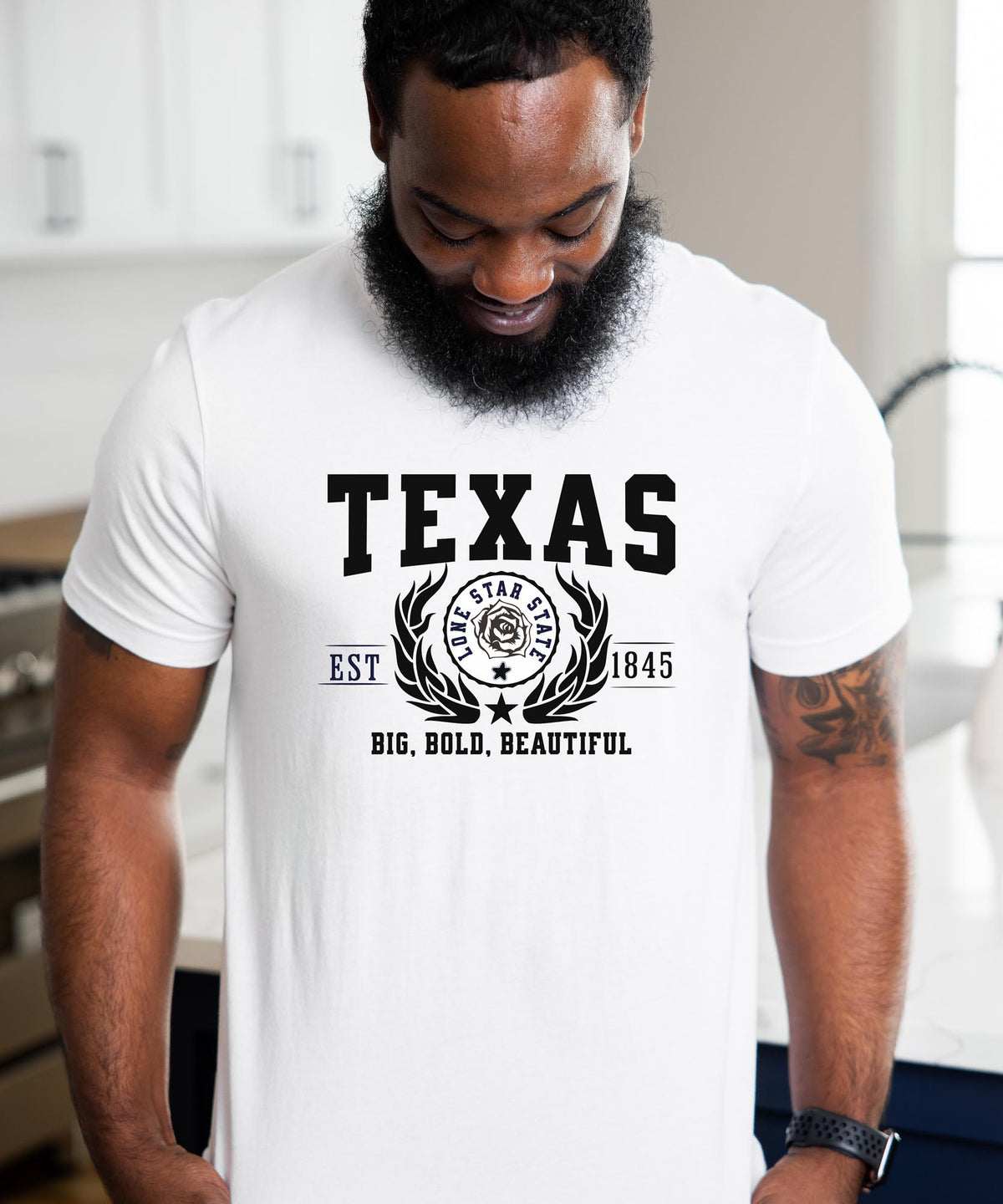 Texas State T-Shirt – &quot;Big, Bold, Beautiful&quot; Slogan Tee, Texas Pride Apparel, Perfect for Texans and Fans of Lone Star Spirit