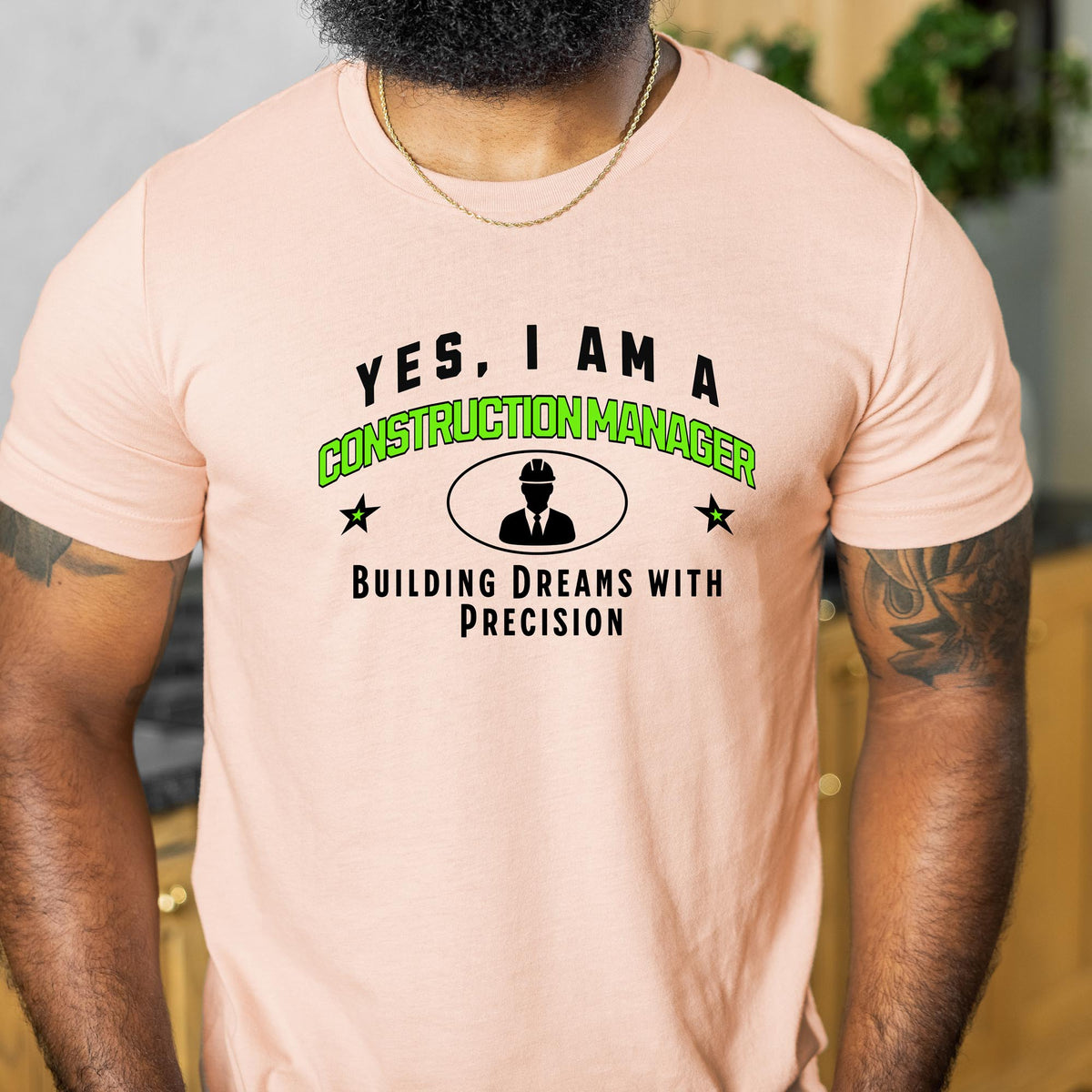 YES, I AM A CONSTRUCTION MANAGER T-Shirt – Building Dreams with Precision | Construction Manager Gift Tee for Builders