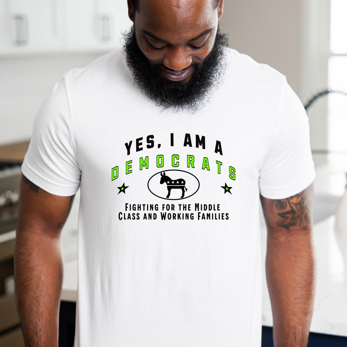 YES, I AM A DEMOCRAT T-Shirt – Fighting for the Middle Class and Working Families | Political Statement Tee