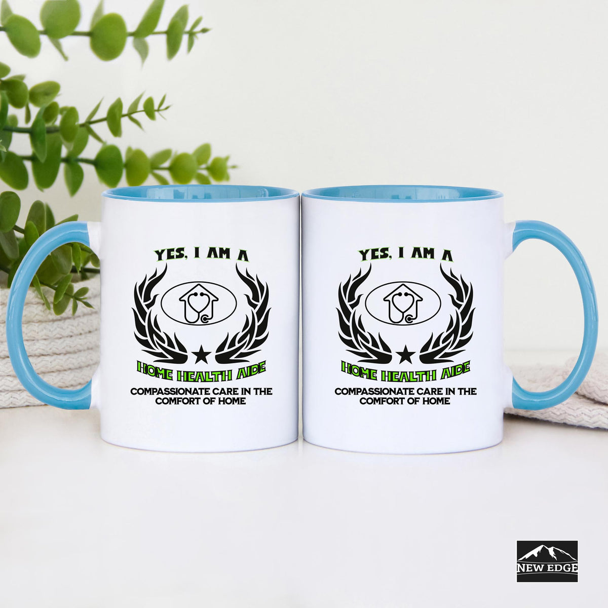 Home Health Aide Promotional Mug – 11oz &amp; 15oz Accent Coffee Mug with Care Slogan