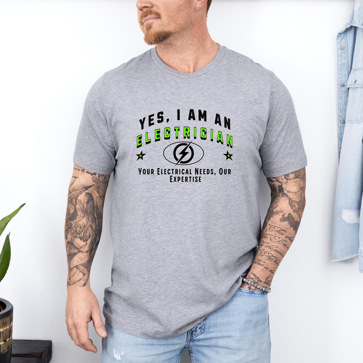 YES, I AM AN ELECTRICIAN T-Shirt – Your Electrical Needs, Our Expertise | Gift Tee for Skilled Electricians