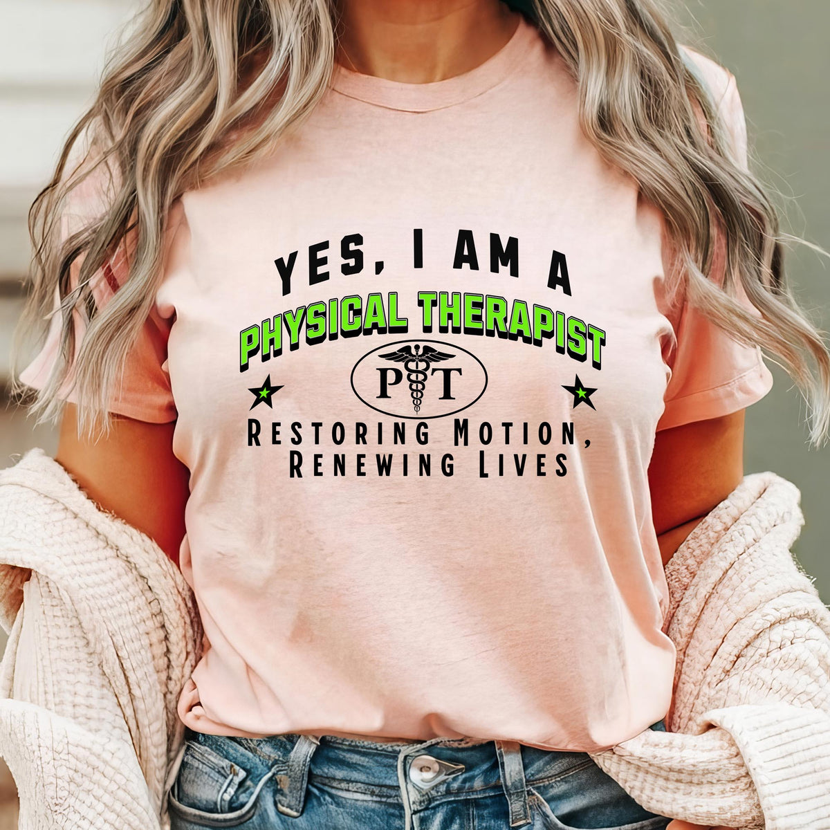 YES, I AM A PHYSICAL THERAPIST T-Shirt – Restoring Motion, Renewing Lives | Physical Therapist Gift Tee