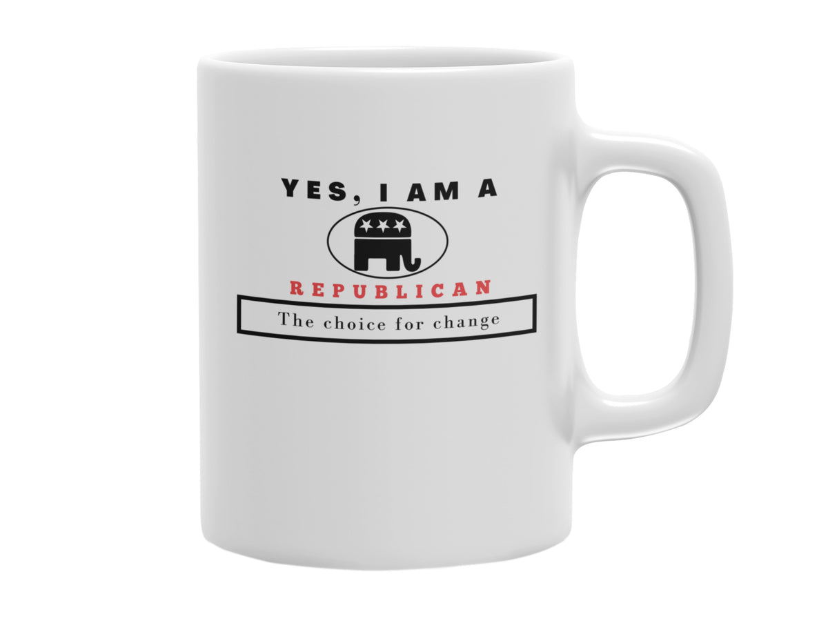 NEW EDGE &quot;YES, I AM A REPUBLICAN MUG&quot; WITH SLOGAN &quot;THE CHOICE FOR CHANGE&quot;