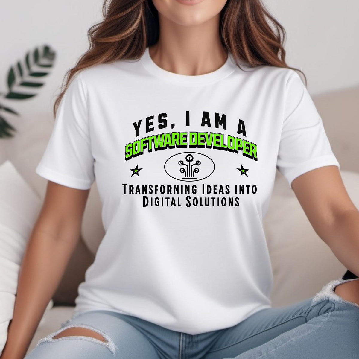 YES, I AM A SOFTWARE DEVELOPER T-Shirt – Transforming Ideas into Digital Solutions | Software Developer Gift Tee for Tech Enthusiasts