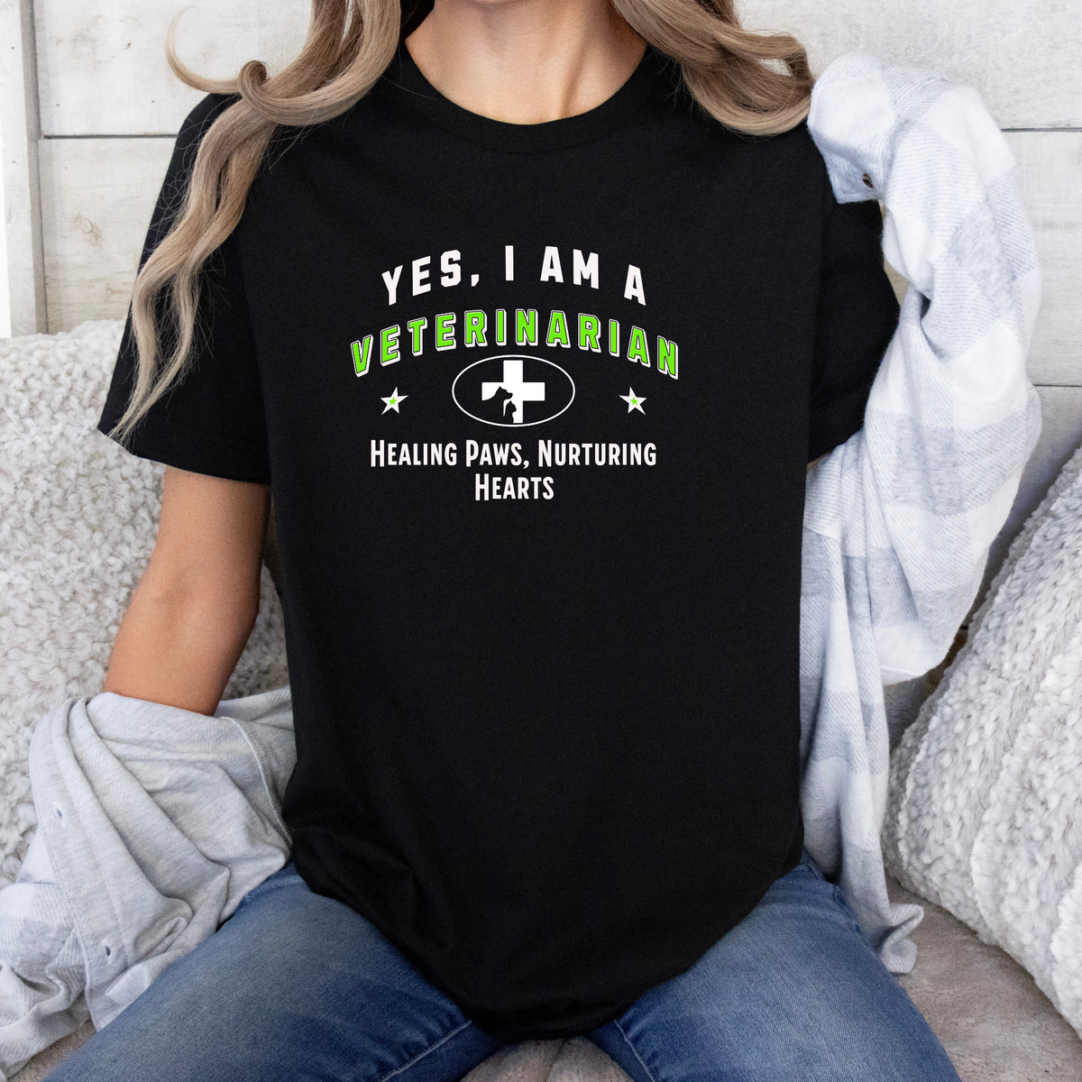 YES, I AM A VETERINARIAN T-Shirt – Healing Paws, Nurturing Hearts | Veterinarian Gift Tee for Animal Lovers