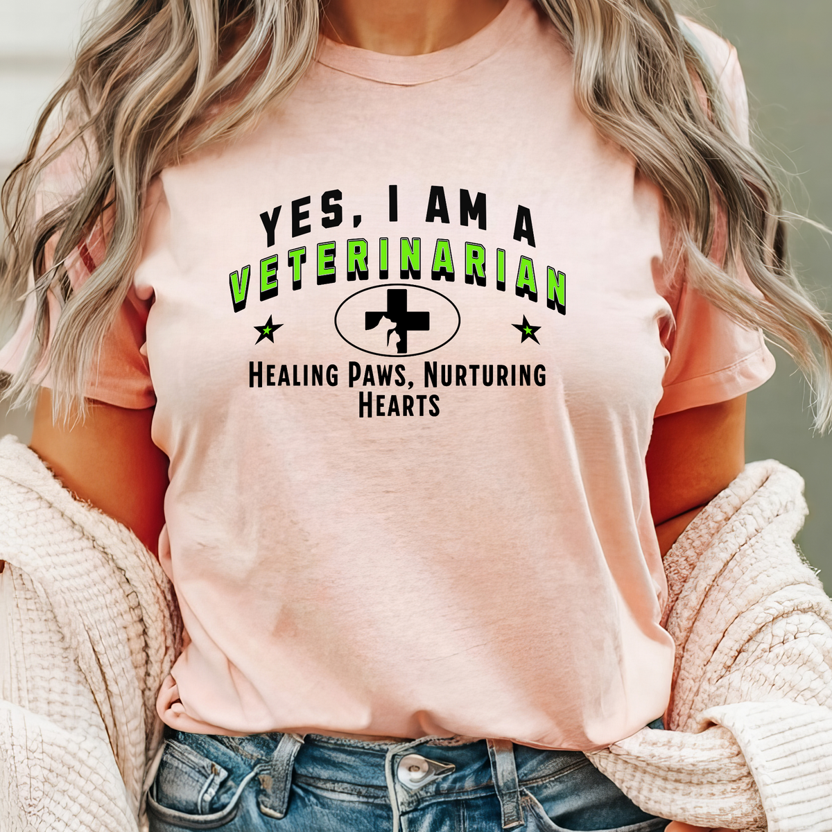 YES, I AM A VETERINARIAN T-Shirt – Healing Paws, Nurturing Hearts | Veterinarian Gift Tee for Animal Lovers