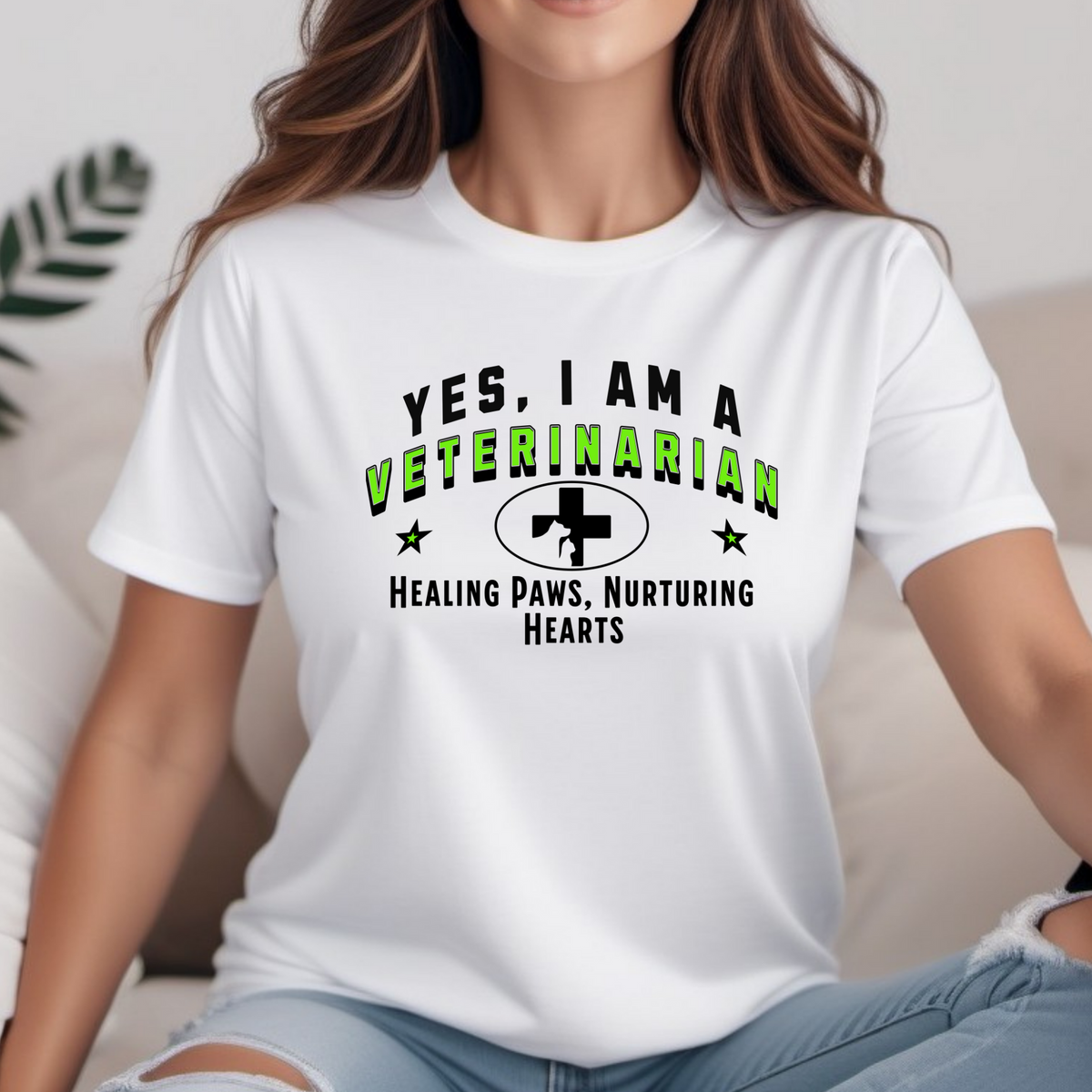 YES, I AM A VETERINARIAN T-Shirt – Healing Paws, Nurturing Hearts | Veterinarian Gift Tee for Animal Lovers