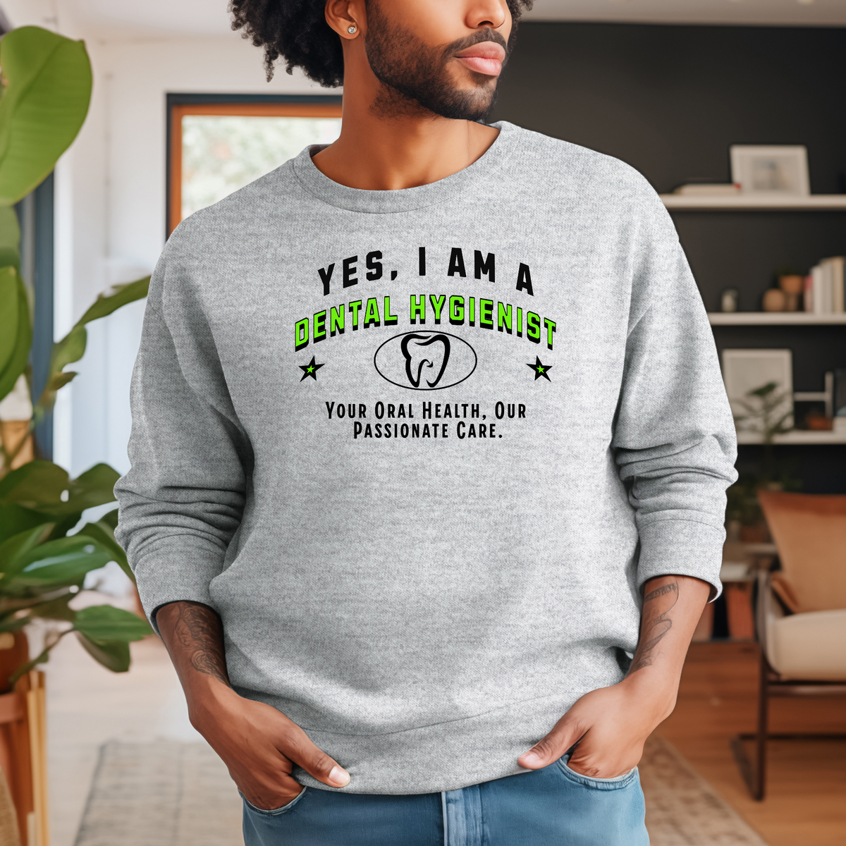 Yes, I Am a Dental Hygienist: Oral Health and Passionate Care Crewneck Sweatshirt – Professional and Cozy