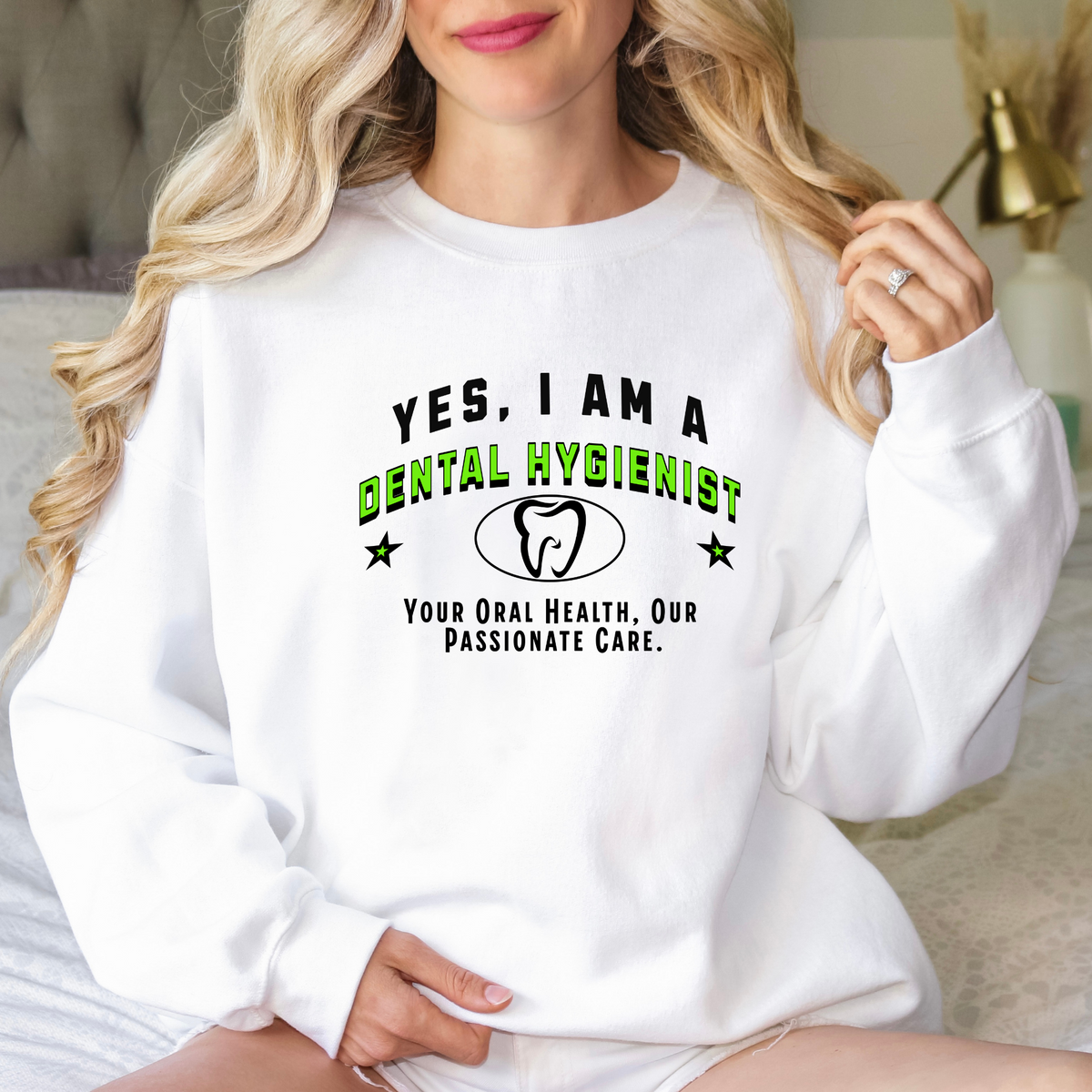 Yes, I Am a Dental Hygienist: Oral Health and Passionate Care Crewneck Sweatshirt – Professional and Cozy