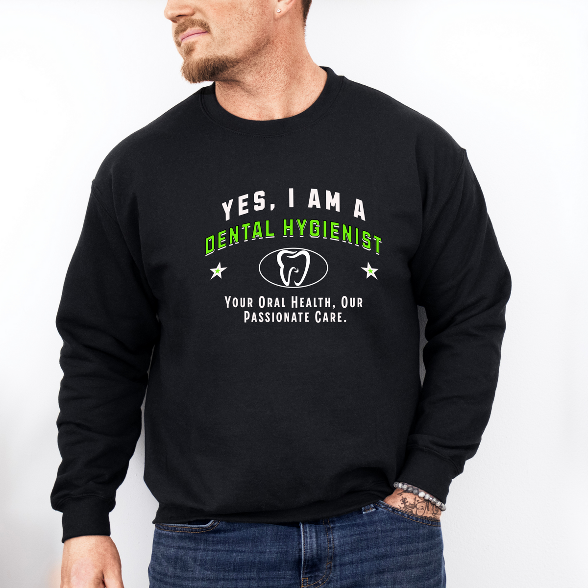 Yes, I Am a Dental Hygienist: Oral Health and Passionate Care Crewneck Sweatshirt – Professional and Cozy