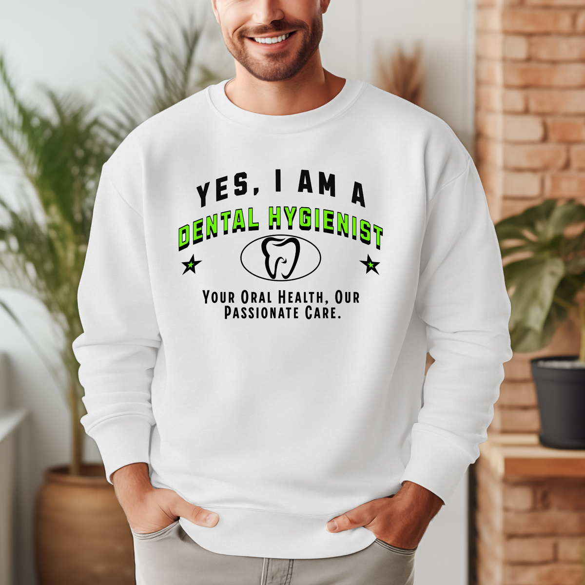 Yes, I Am a Dental Hygienist: Oral Health and Passionate Care Crewneck Sweatshirt – Professional and Cozy