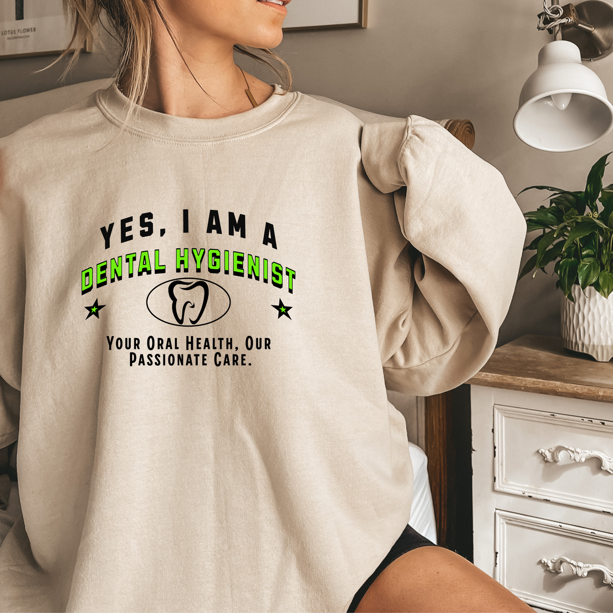 Yes, I Am a Dental Hygienist: Oral Health and Passionate Care Crewneck Sweatshirt – Professional and Cozy