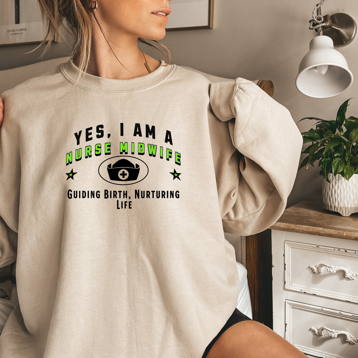 Yes, I Am a Nurse Midwife: Guiding Birth, Nurturing Life Crewneck Sweatshirt – Warm and Empowering