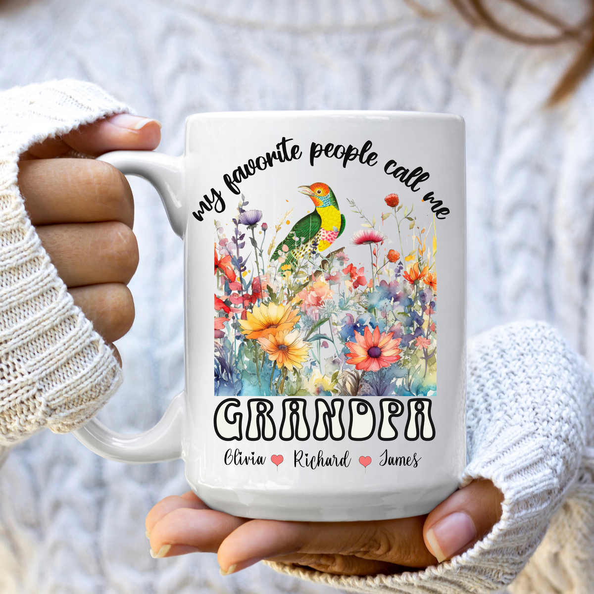 GRANDKIDS GALORE: PERSONALIZED WILDFLOWER MUG