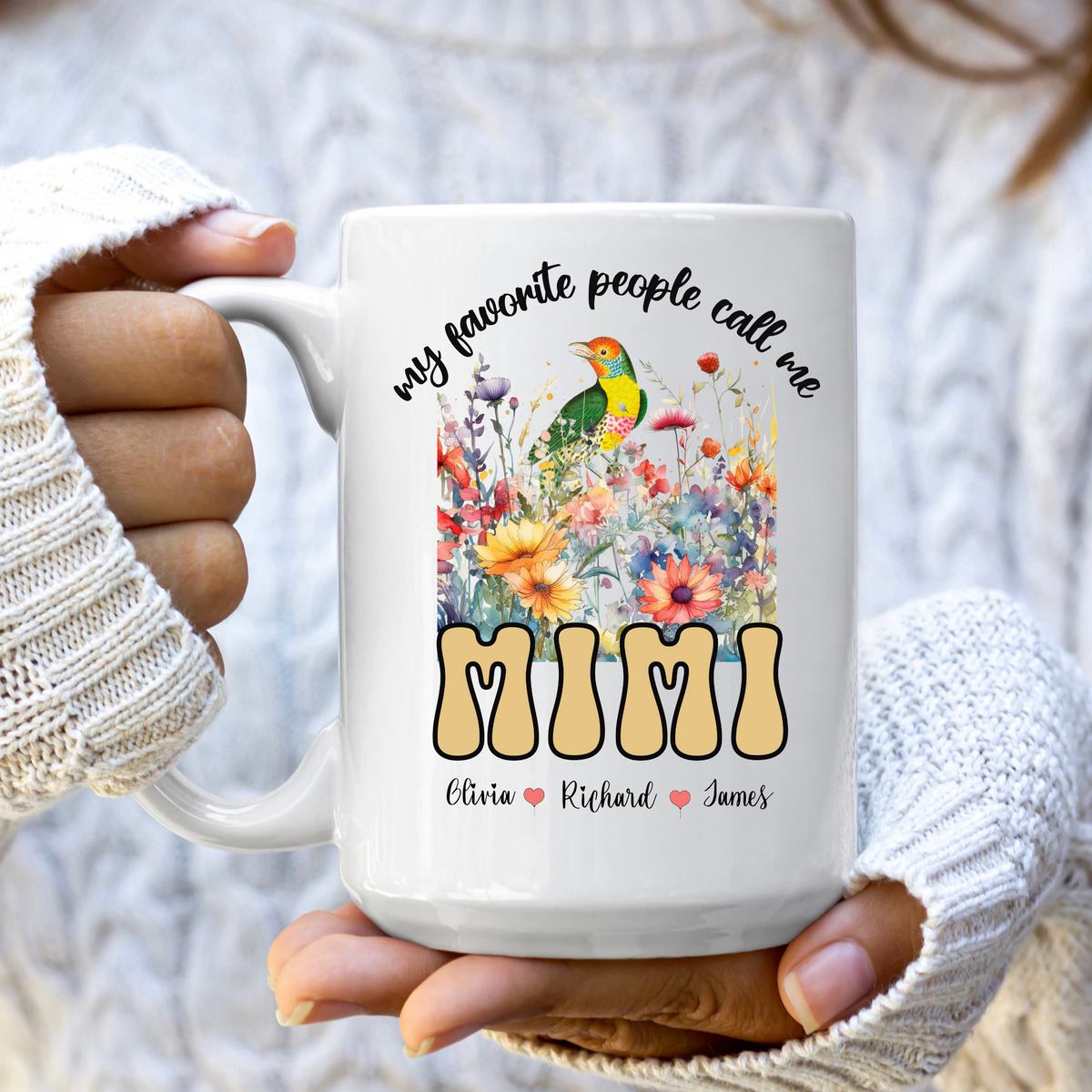 MIMI&#39;S WILDFLOWER HAVEN PERSONALIZED MUG