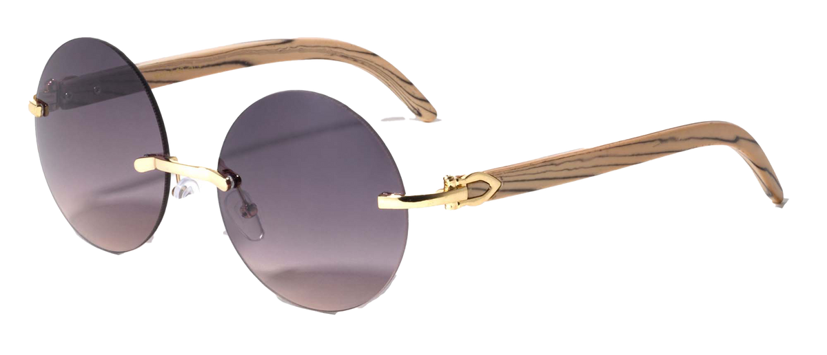 Round Rimless M4015-SD Super Dark Lens SUNGLASSES