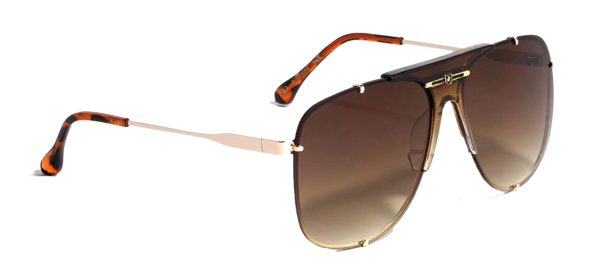 8KN-2016 KHAN RIMLESS SQUARE AVIATORS SUNGLASSES