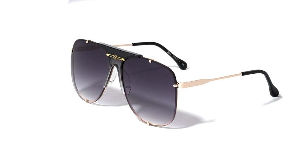 8KN-2016 KHAN RIMLESS SQUARE AVIATORS SUNGLASSES