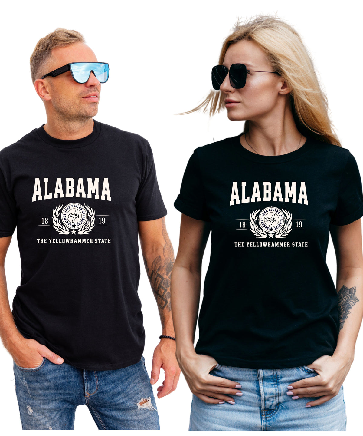 ALASKA UNISEX COLLEGIATE STATE T-SHIRT.