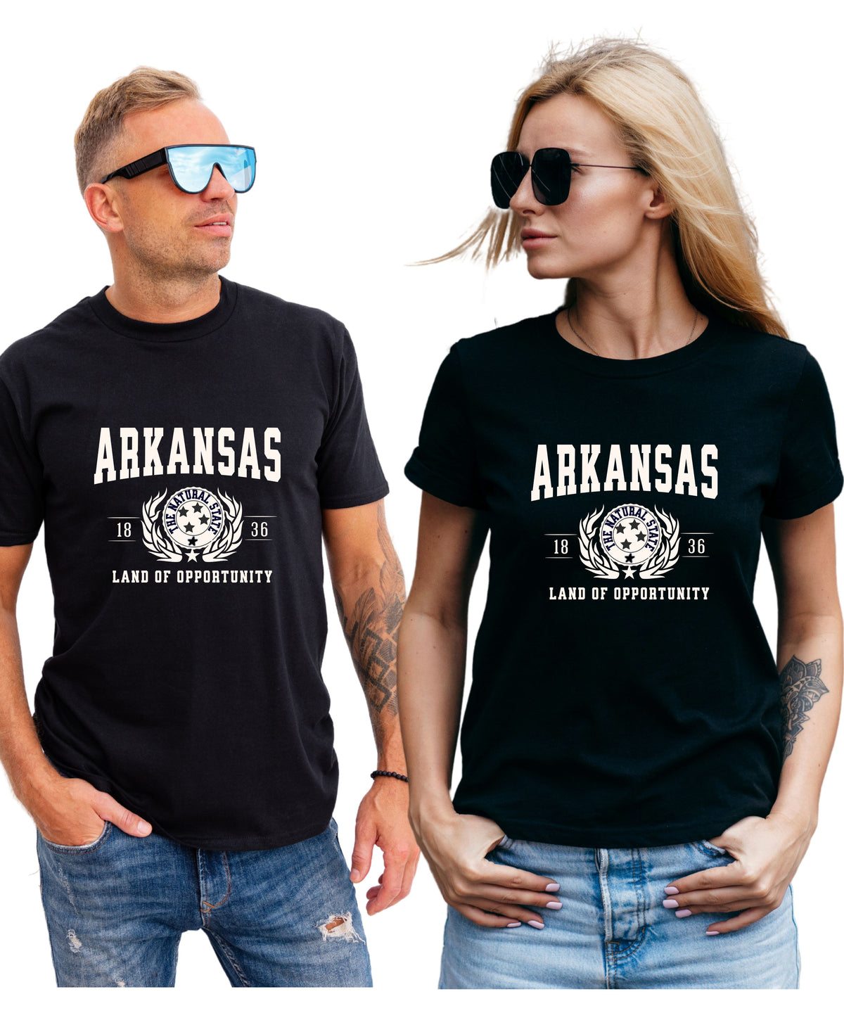 ARKANSAS UNISEX COLLEGIATE STATE T-SHIRT.