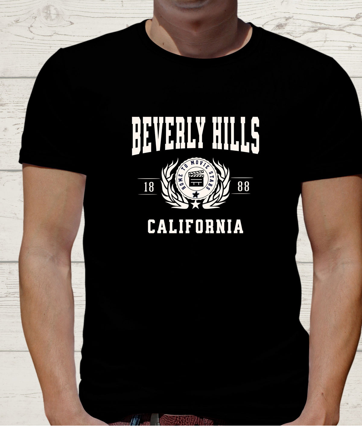 BEVERLY HILLS COLLEGIATE CITY T-SHIRT.