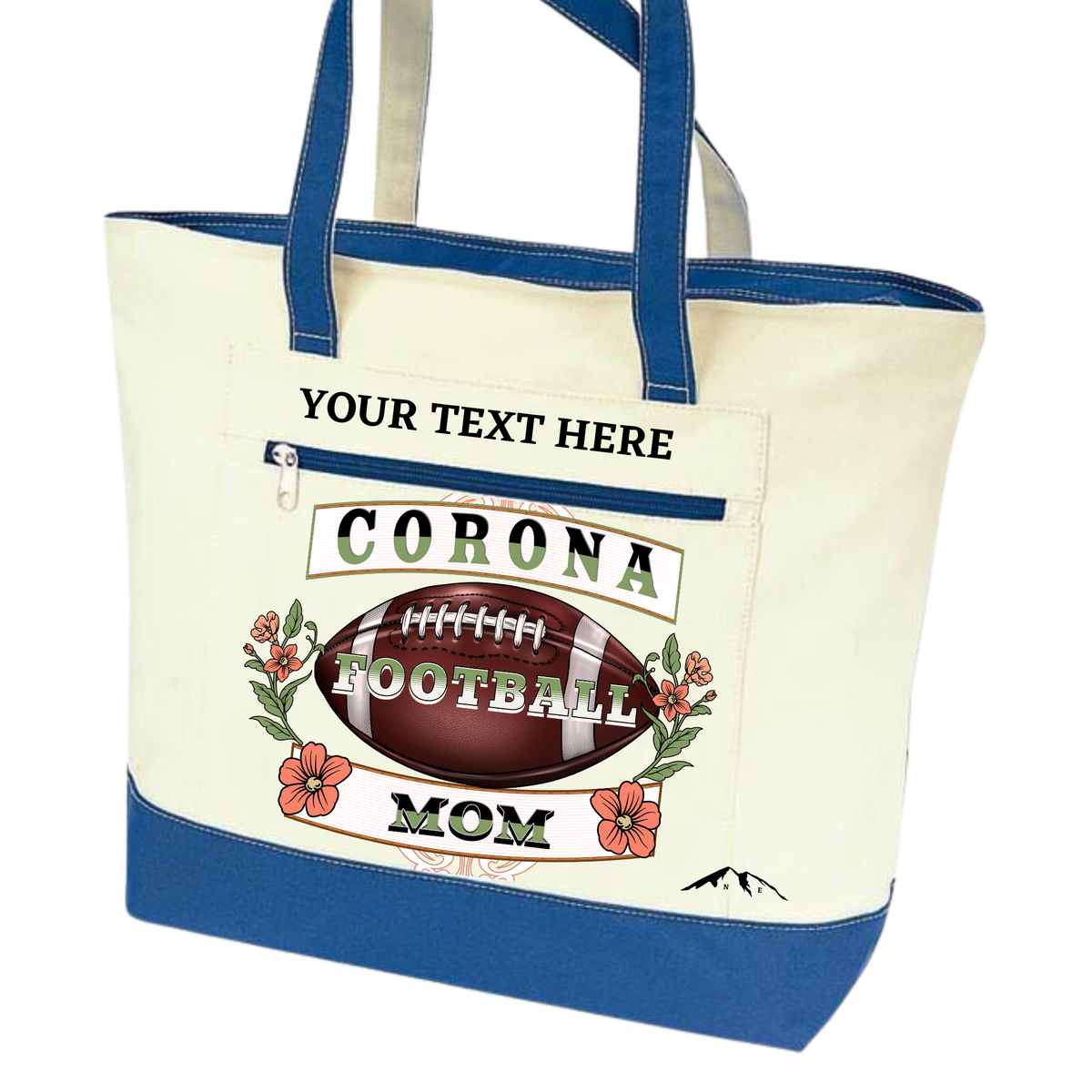 COMPTON CITY FOOTBALL MOM ZIPPERED TOTE BAG