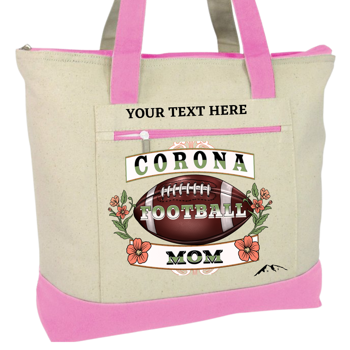 COMPTON CITY FOOTBALL MOM ZIPPERED TOTE BAG